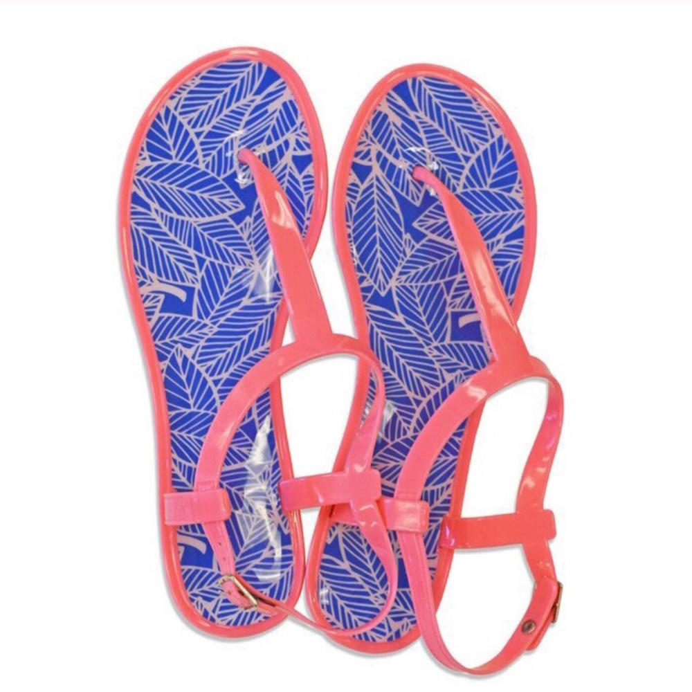 Banana Leaf Pink T-Strap Sandels